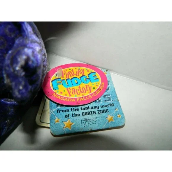 Russ Mystic Zonies Purple Triceratops TYRA 7" Plush Beanbag Dinosaur w Tags VTG - Picture 2 of 6